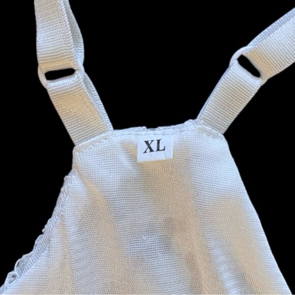 White Lace Lined Slip Dress Lacy Mini Dress Coastal Cowgirl Boho Fairy Size XL - Picture 13 of 13